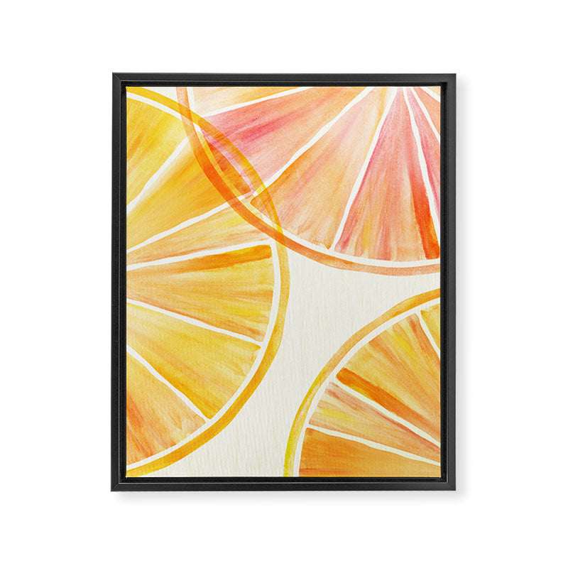 Sunny Citrus Watercolor Illustration Framed Canvas Print Gallery Image 8