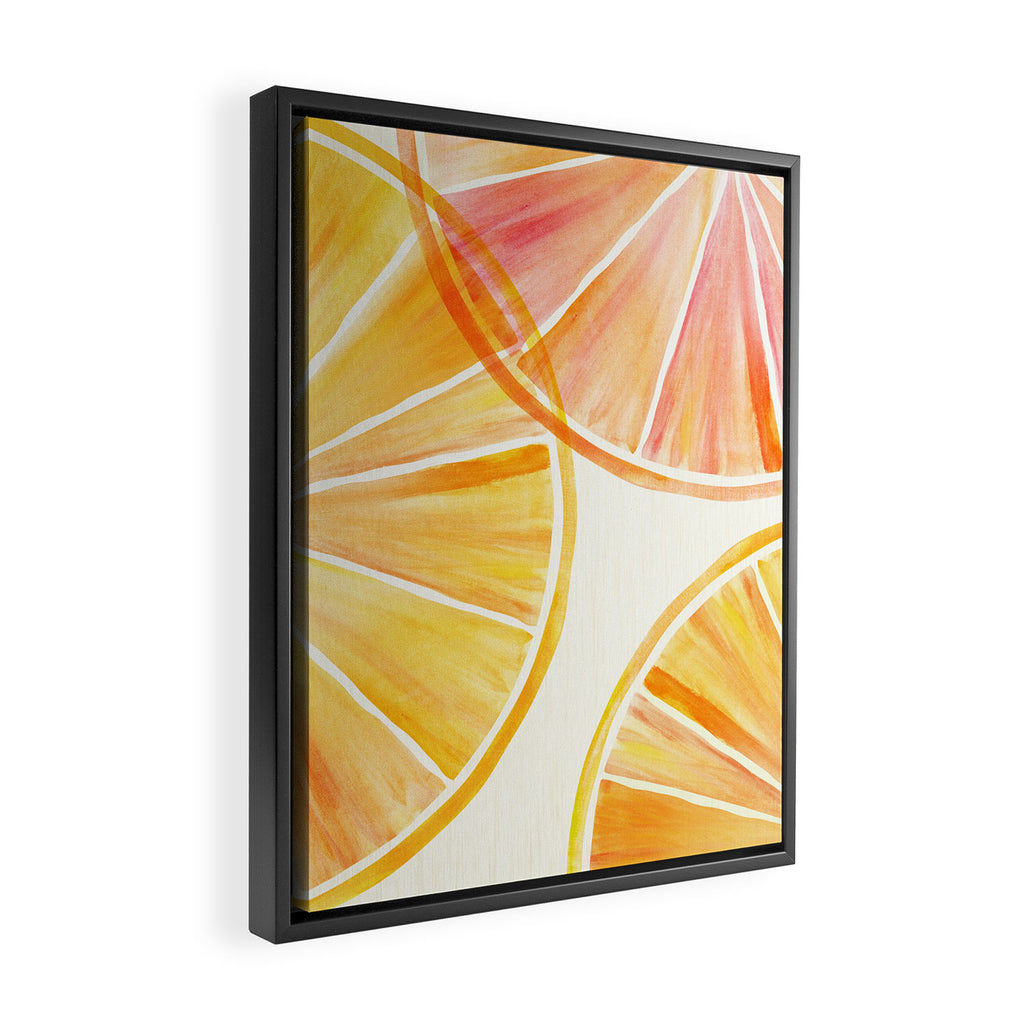 Sunny Citrus Watercolor Illustration Framed Canvas Print Gallery Image 2