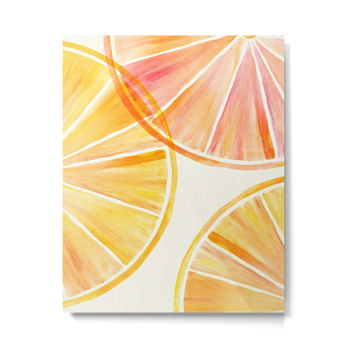 Sunny Citrus Watercolor Illustration Metal Print Gallery Image 1