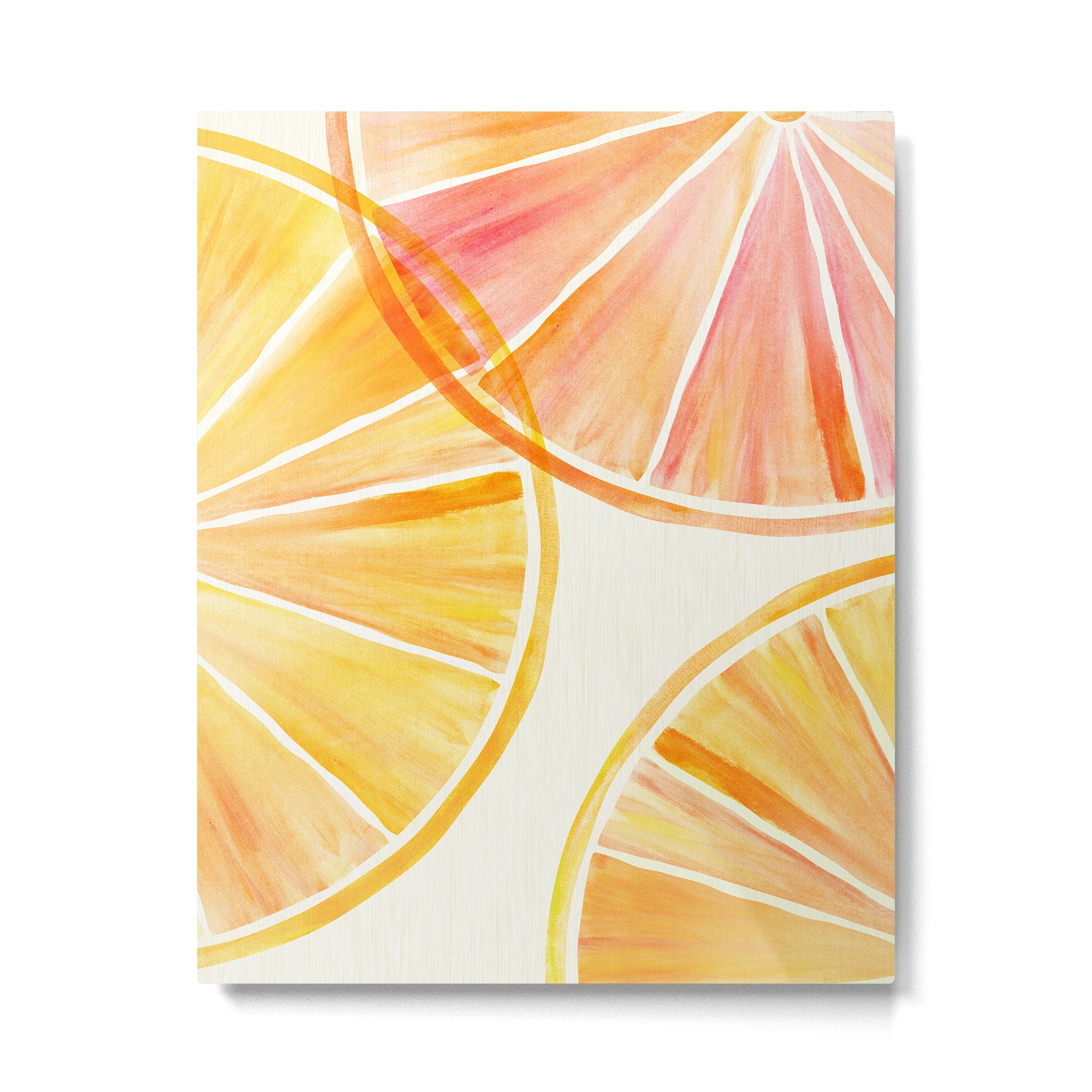 Sunny Citrus Watercolor Illustration Metal Print Gallery Image 6