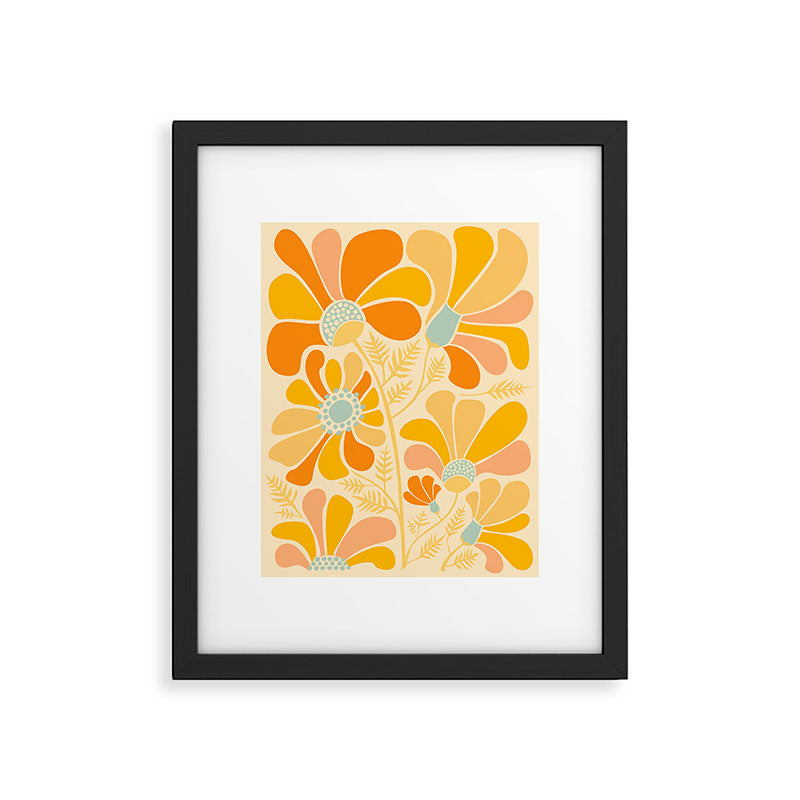 Sunny Flowers Floral Illustration Framed Art Print Gallery Image 5