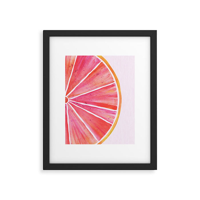 Sunny Grapefruit Watercolor Framed Art Print Gallery Image 1