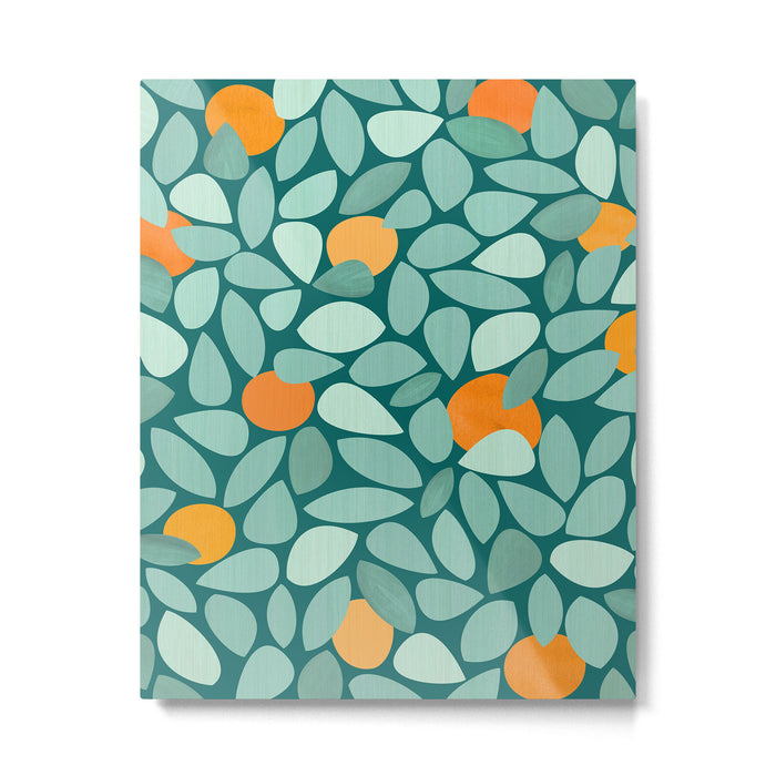 Sunny Orange Grove Abstract Pattern Metal Print Gallery Image 1