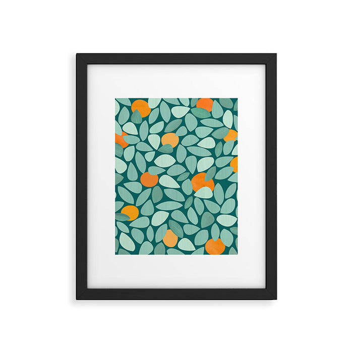 Sunny Orange Grove Abstract Pattern Framed Art Print Gallery Image 1