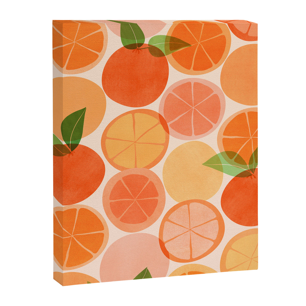 Sunny Oranges Tropical Fruit Illustration Canvas Print Gallery Image 8