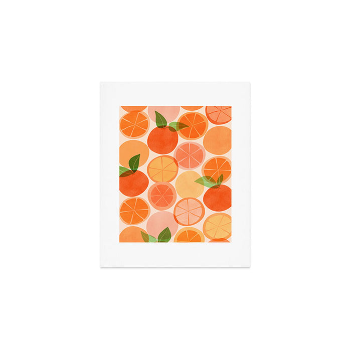 Sunny Oranges Tropical Fruit Illustration Art Print Gallery Image 1