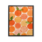 Sunny Oranges Tropical Fruit Illustration Framed Canvas Print Gallery Image 8