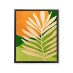 Sunny Palm Frond in Orange and Green Framed Canvas Print Gallery Image 8