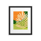 Sunny Palm Frond in Orange and Green Framed Art Print Gallery Image 6