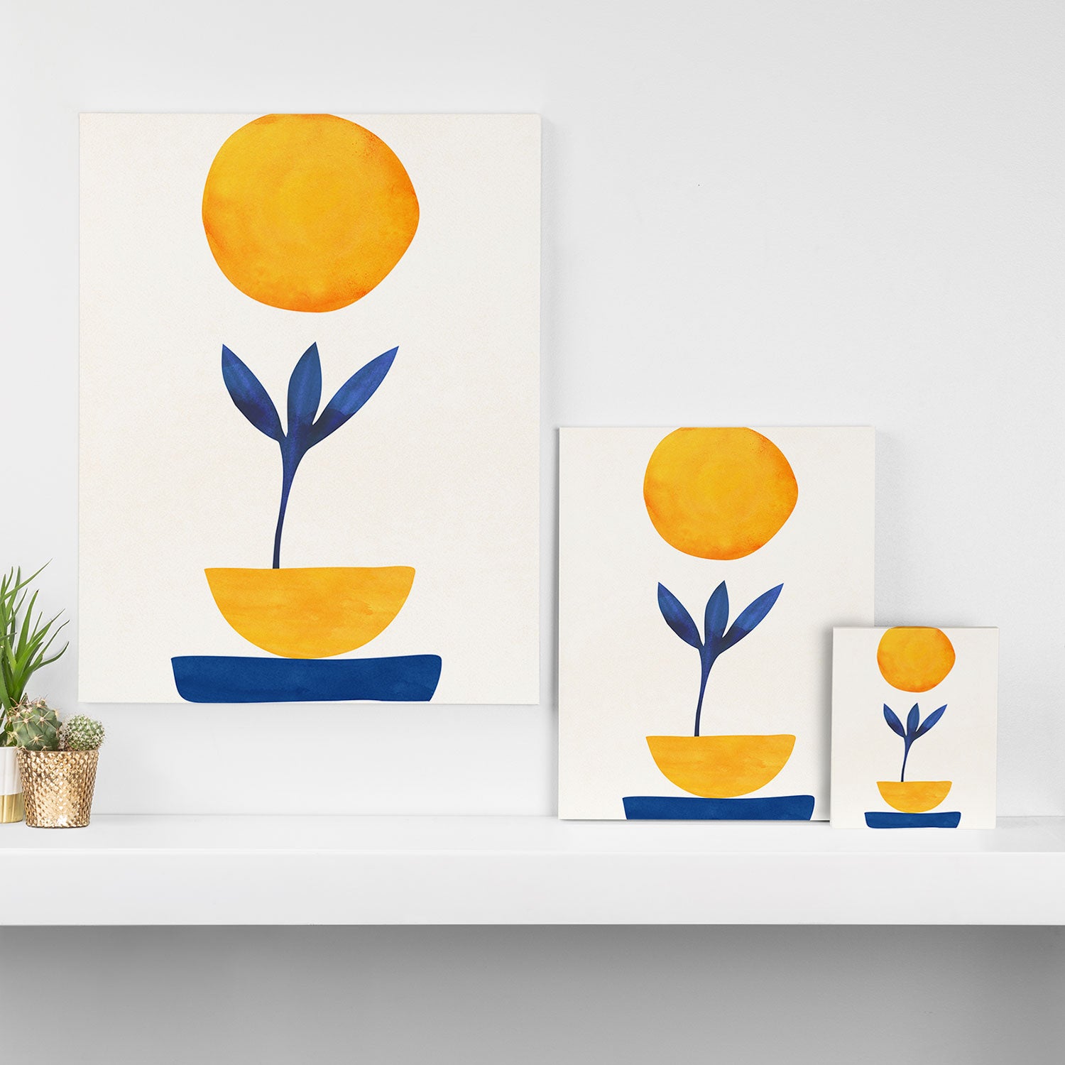Sunny Sprout Modernist Abstract Botanic Canvas Print Gallery Image 3
