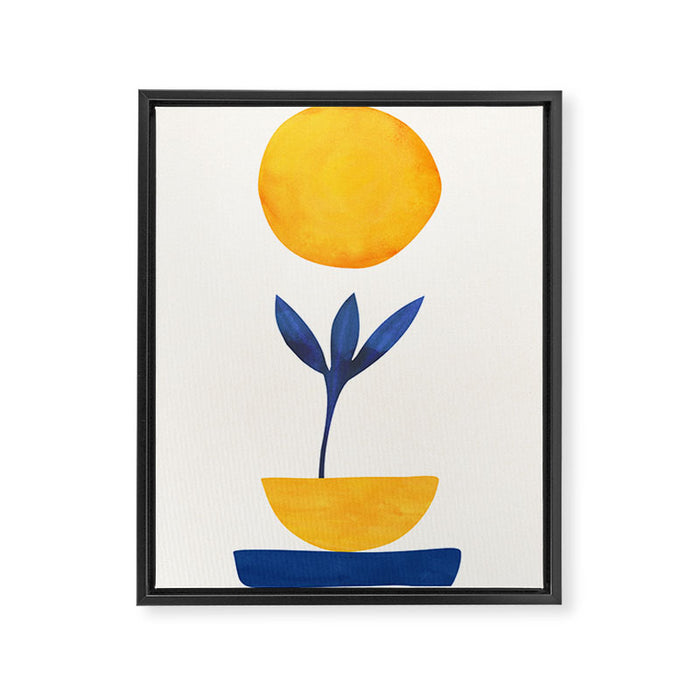 Sunny Sprout Modernist Abstract Botanic Framed Canvas Print Gallery Image 1