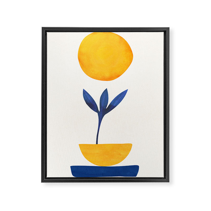 Sunny Sprout Modernist Abstract Botanic Framed Canvas Print Gallery Image 6