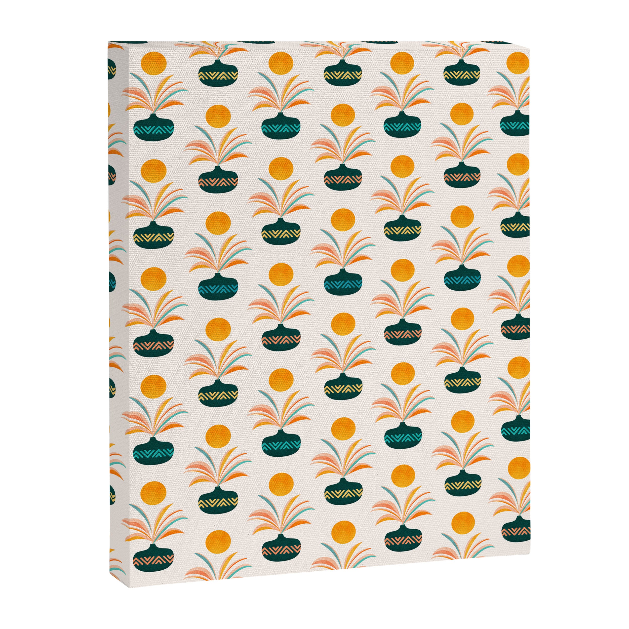 Sunny Palm Trees Pattern Canvas Print Gallery Image 8