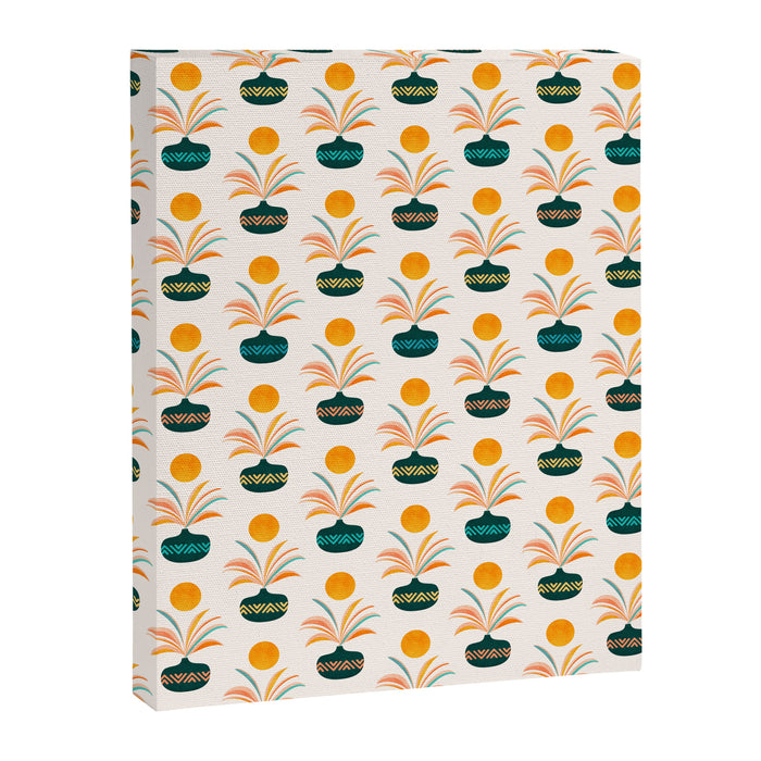 Sunny Palm Trees Pattern Canvas Print Gallery Image 1