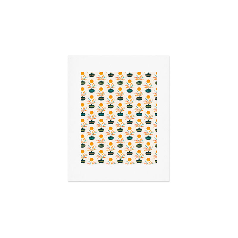 Sunny Palm Trees Pattern Art Print Gallery Image 1