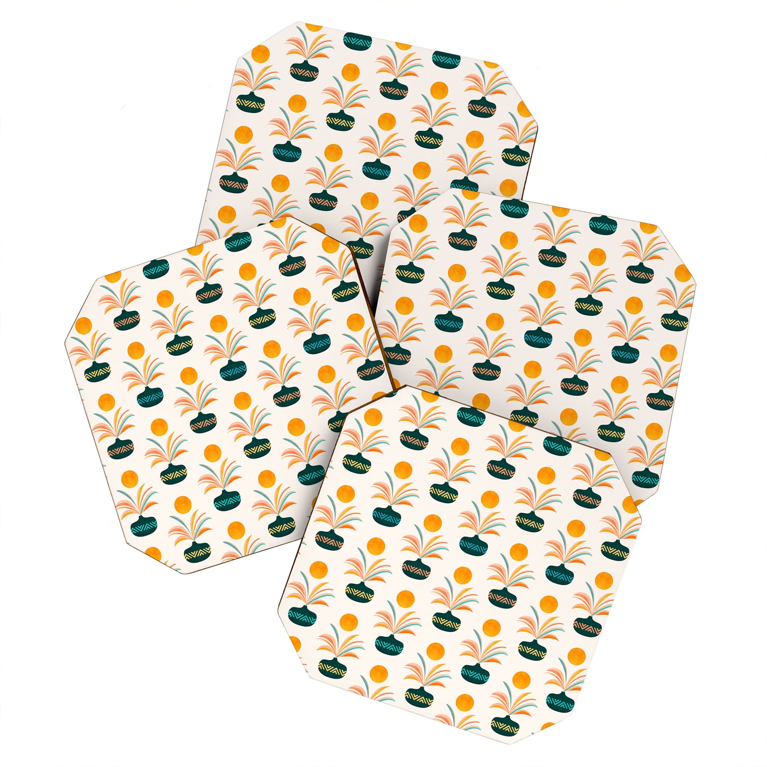 Sunny Palm Trees Pattern Coaster Gallery Image 1
