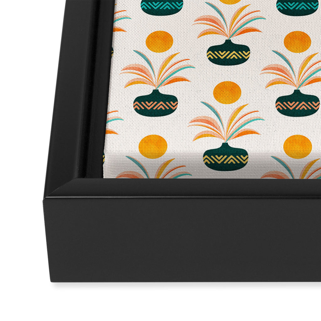 Sunny Palm Trees Pattern Framed Canvas Print Gallery Image 3