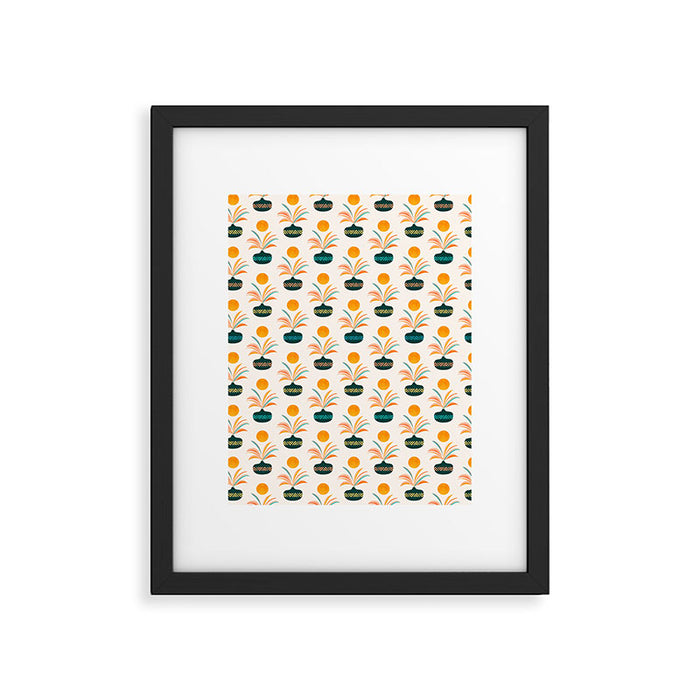 Sunny Palm Trees Pattern Framed Art Print Gallery Image 1