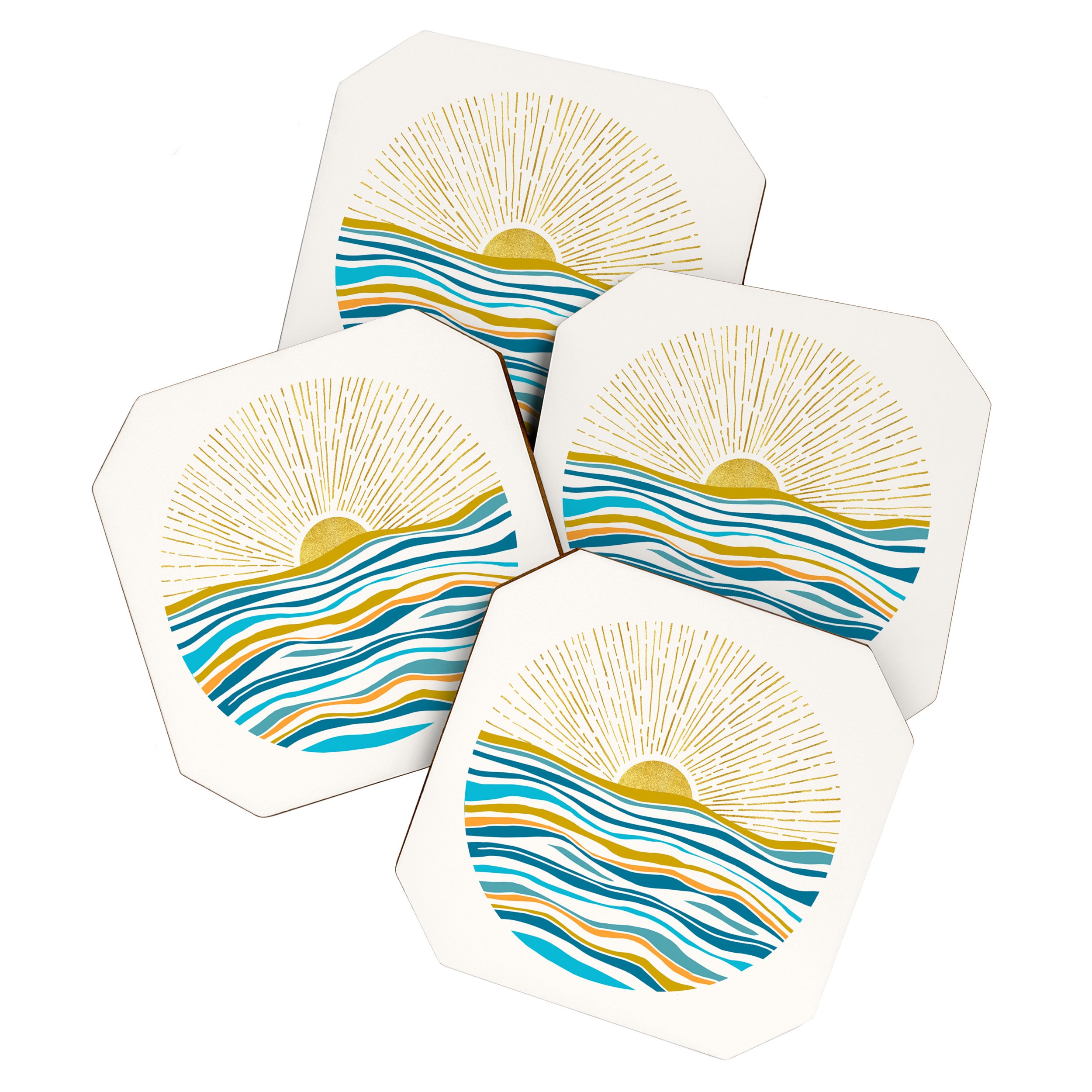 Sunrise At Sea Abstract Landscape Coaster Gallery Image 1