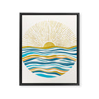 Sunrise At Sea Abstract Landscape Framed Canvas Print Gallery Image 8