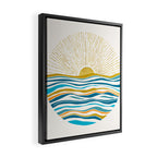 Sunrise At Sea Abstract Landscape Framed Canvas Print Gallery Image 2