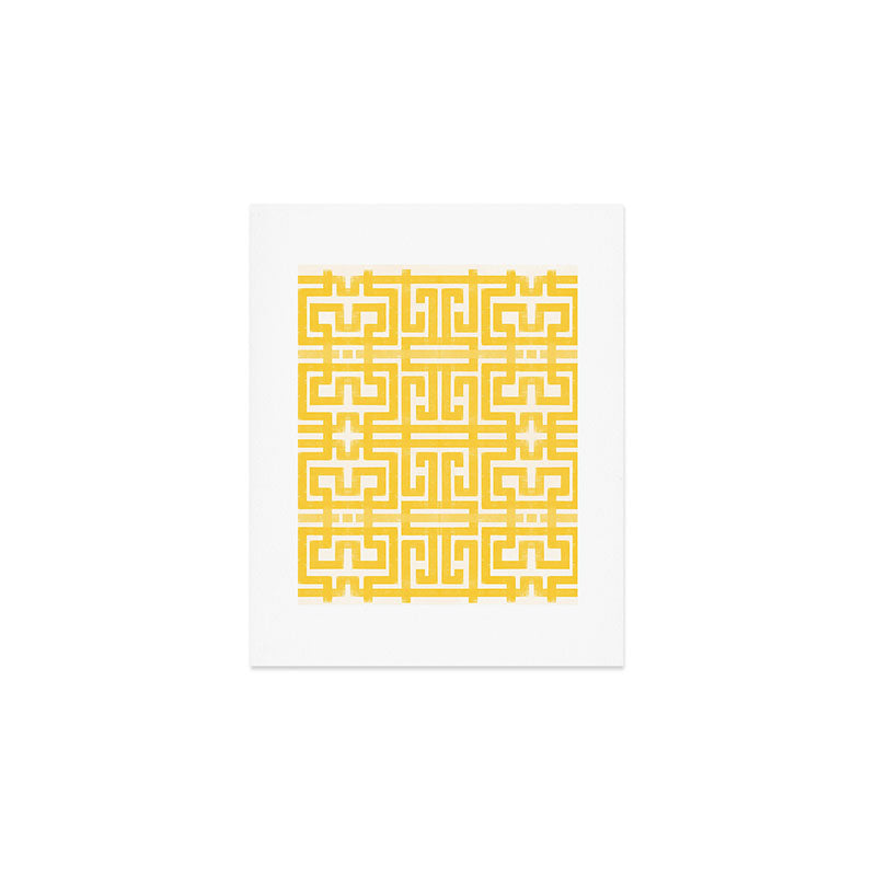 Sunshine Labyrinth - Yellow Geometric  Art Print Gallery Image 1