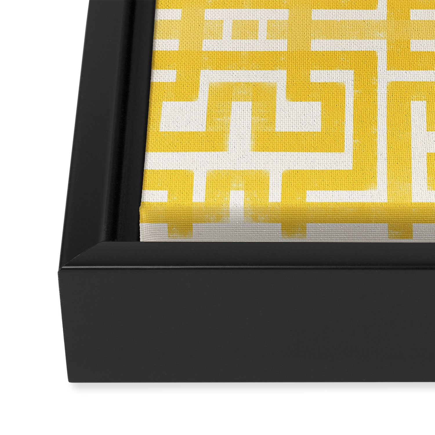 Sunshine Labyrinth - Yellow Geometric  Framed Canvas Print Gallery Image 3