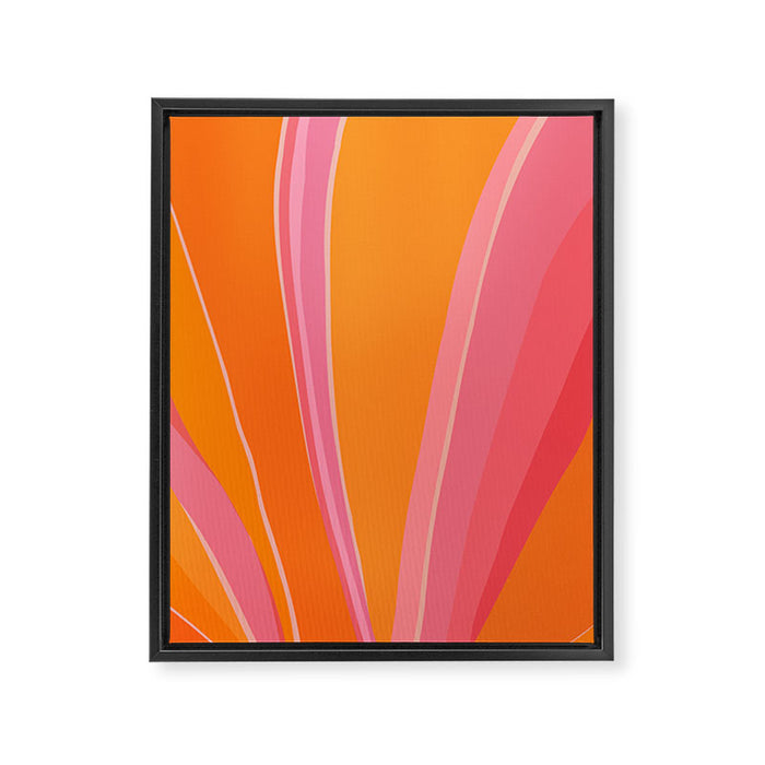 Sunshine Stripe Floral Framed Canvas Print Gallery Image 1