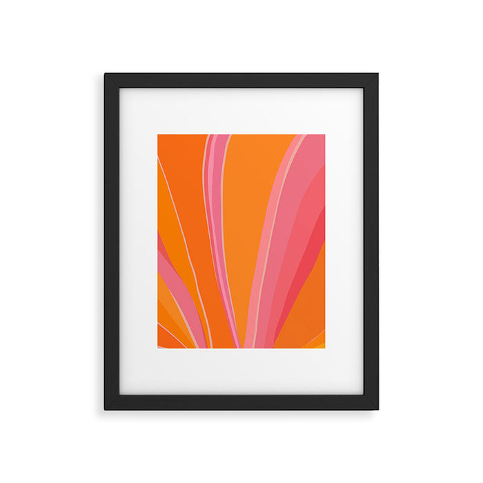 Sunshine Stripe Floral Framed Art Print Gallery Image 1