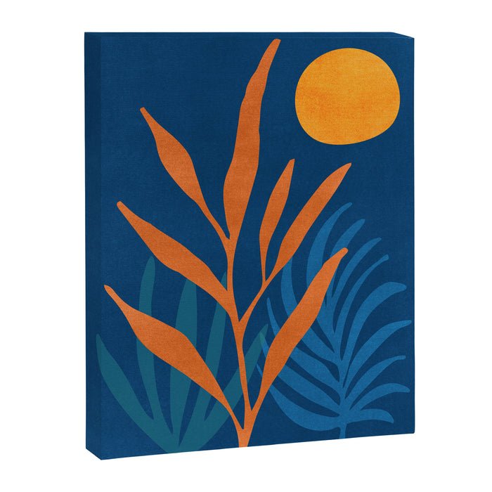 Super Moon Landscape in Blue and Orange Canvas Print Gallery Image 1