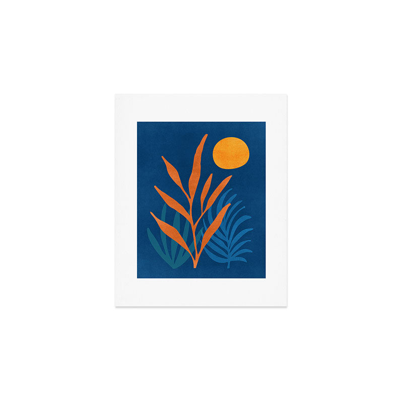 Super Moon Landscape in Blue and Orange Art Print Gallery Image 1