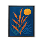 Super Moon Landscape in Blue and Orange Framed Canvas Print Gallery Image 6