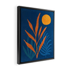 Super Moon Landscape in Blue and Orange Framed Canvas Print Gallery Image 2