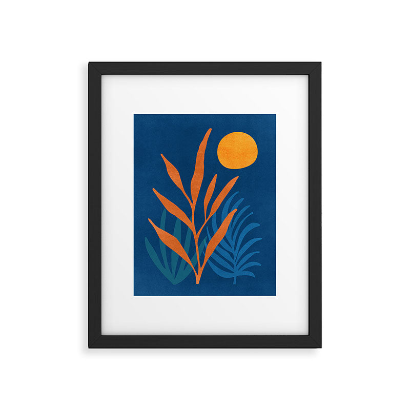 Super Moon Landscape in Blue and Orange Framed Art Print Gallery Image 5