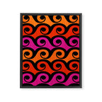 Surf's Up Waves Colorful Pattern  Framed Canvas Print Gallery Image 6