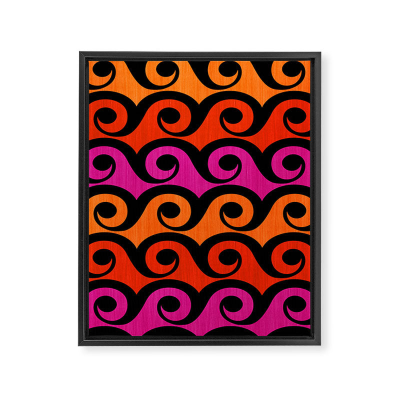 Surf's Up Waves Colorful Pattern  Framed Canvas Print Gallery Image 6