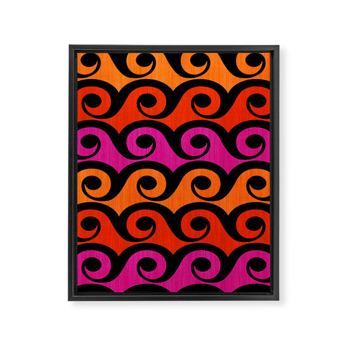 Surf's Up Waves Colorful Pattern  Framed Canvas Print Gallery Image 1