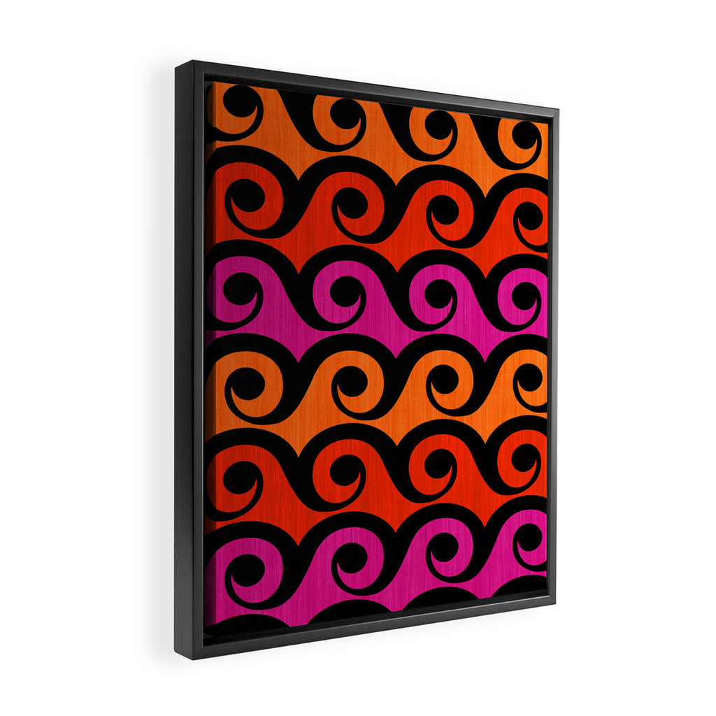 Surf's Up Waves Colorful Pattern  Framed Canvas Print Gallery Image 2