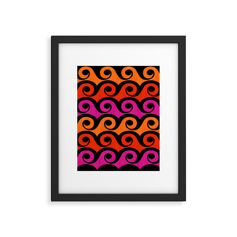 Surf's Up Waves Colorful Pattern  Framed Art Print Gallery Image 5
