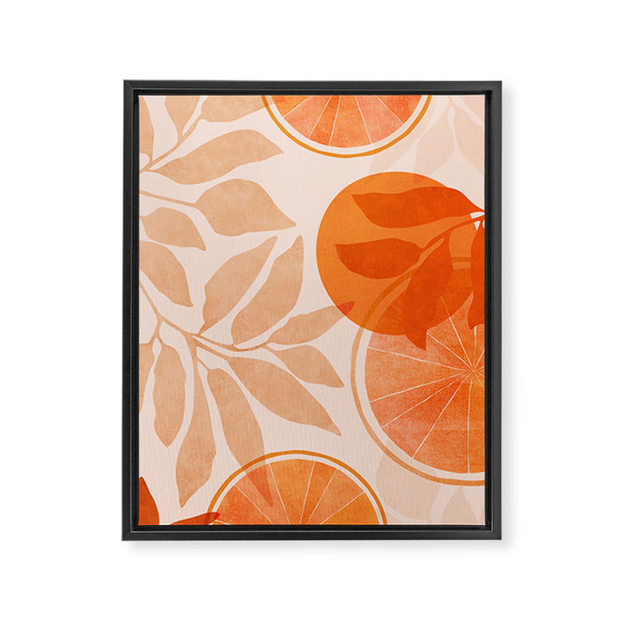 Sweet Orange Citrus Collage Framed Canvas Print Gallery Image 1