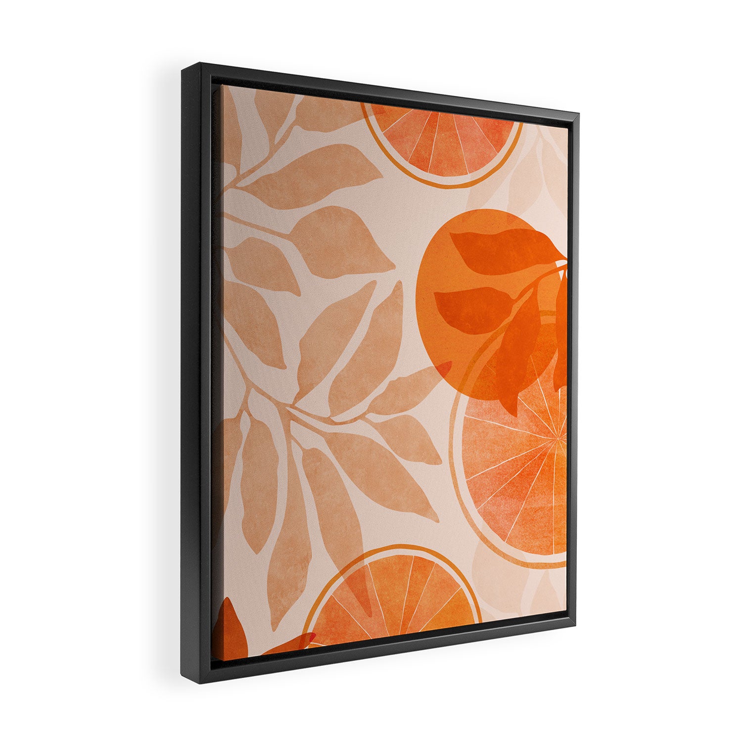 Sweet Orange Citrus Collage Framed Canvas Print Gallery Image 2