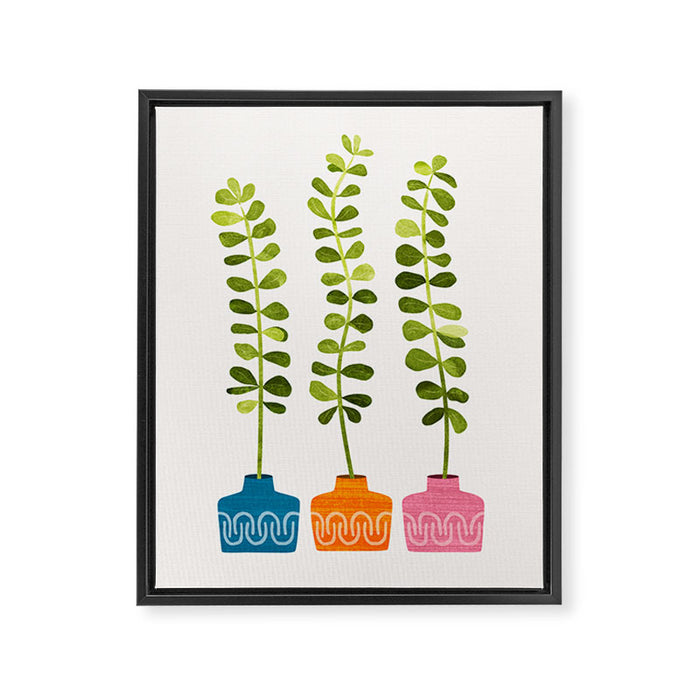 Sweet Sprout Friends - Contemporary Botanical Illustration Framed Canvas Print Gallery Image 1