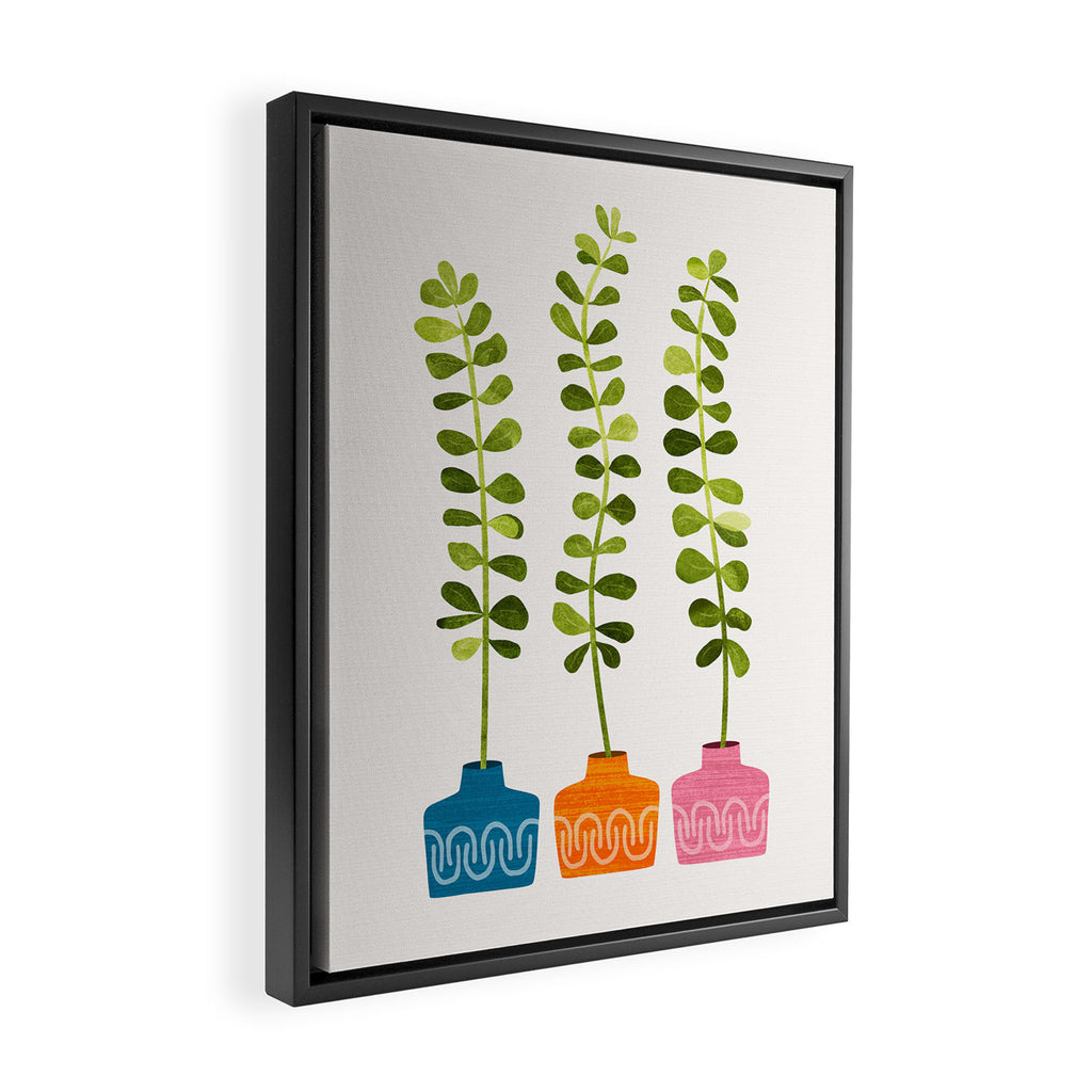 Sweet Sprout Friends - Contemporary Botanical Illustration Framed Canvas Print Gallery Image 2