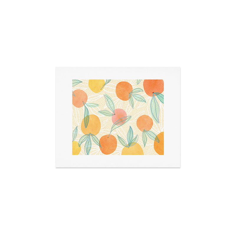 Tangerine and Friends - Fruit Pattern Art Print Gallery Image 1