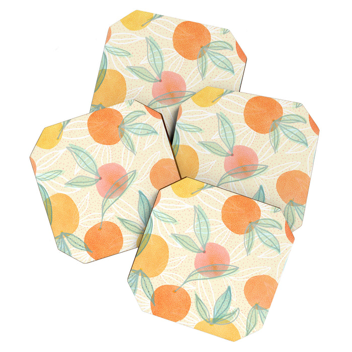 Tangerine and Friends - Fruit Pattern Coaster Gallery Image 1
