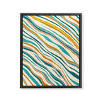  Teal and Gold Ocean Stripes Framed Canvas Print Gallery Image 8