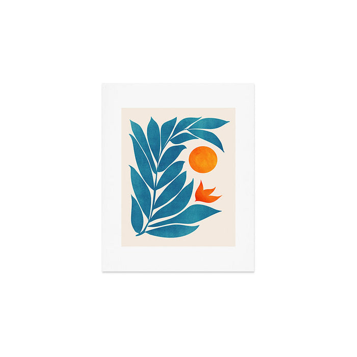 Teal Garden Sunset Art Print Gallery Image 1