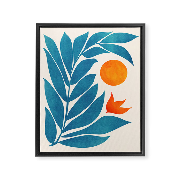 Teal Garden Sunset Framed Canvas Print Gallery Image 1