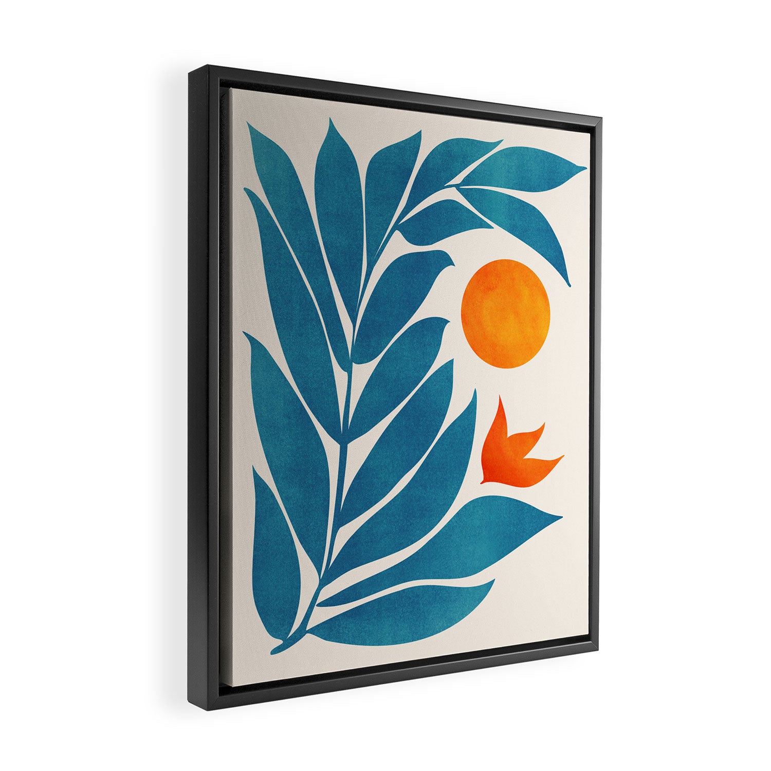 Teal Garden Sunset Framed Canvas Print Gallery Image 2