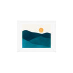 Teal Mountains Minimal Landscape Art Print Gallery Image 1